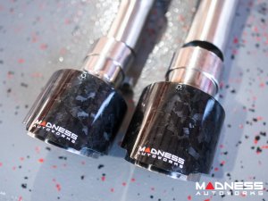 Jaguar F-TYPE Performance Exhaust System - MADNESS - 3.0L V6 - Dual Side Exit - Forged Carbon Fiber Exhaust Tips Jaguar F-TYPE Performance Exhaust System - MADNESS - 3.0L V6 - Dual Side Exit - Forged Carbon Fiber Exhaust Tips